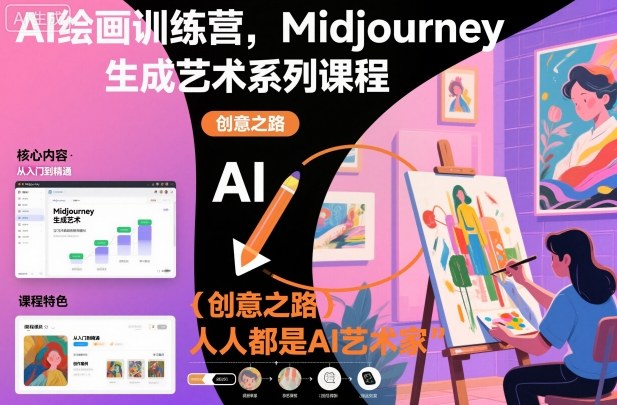 AI绘画训练营，Midjourney生成艺术系列课程，人人都是AI艺术家-恒创联盟资源网