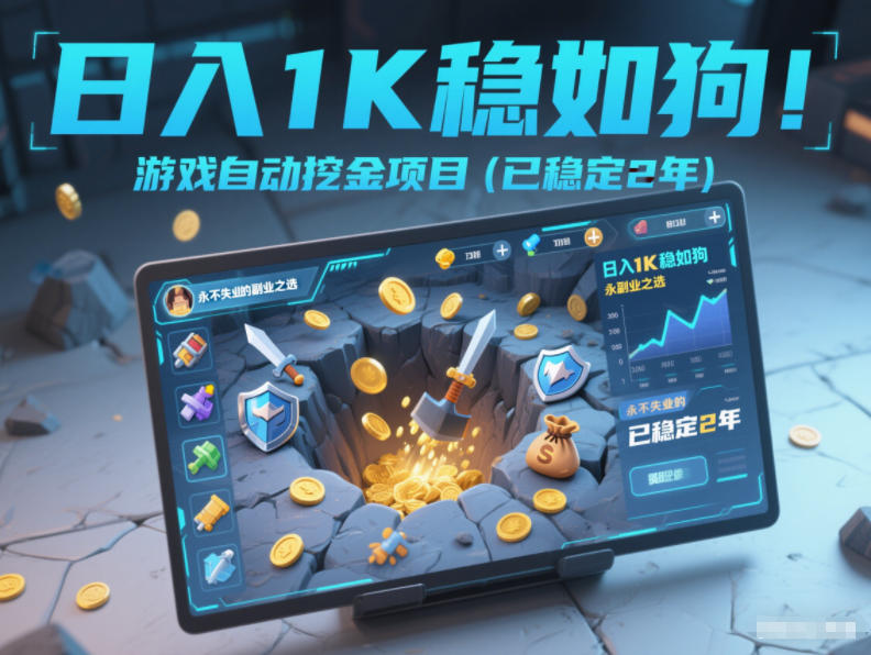 日入1K稳如狗!游戏自动挖金项目(已稳定2年),永不失业的副业之选【揭秘】-恒创联盟资源网