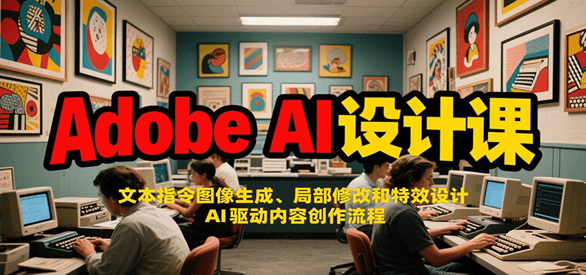 Adobe AI设计课：文本指令图像生成、局部修改和特效设计，AI驱动内容创作流程-恒创联盟资源网