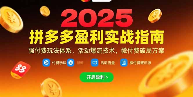 拼多多盈利实战指南，强付费玩法，活动爆流技术，微付费破局方案(更新7月-恒创联盟资源网