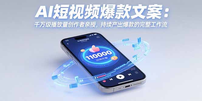 AI短视频爆款文案：千万级播放量创作者亲授，持续产出爆款的完整工作流-恒创联盟资源网