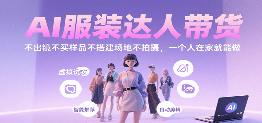 AI服装达人带货，不出镜不买样品不搭建场地不拍摄，一个人在家就能做-恒创联盟资源网