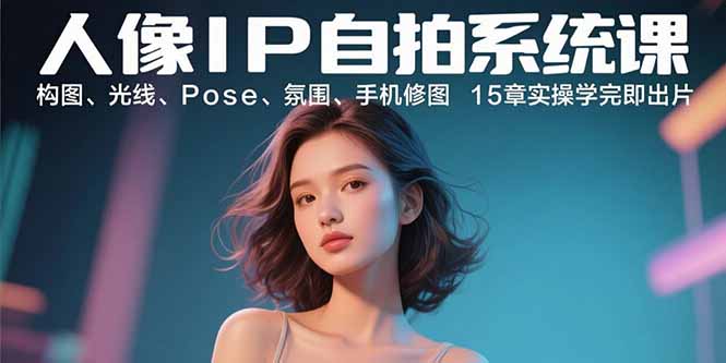 人像IP自拍系统课：构图、光线、Pose、氛围、手机修图 15章实操学完即出片-恒创联盟资源网