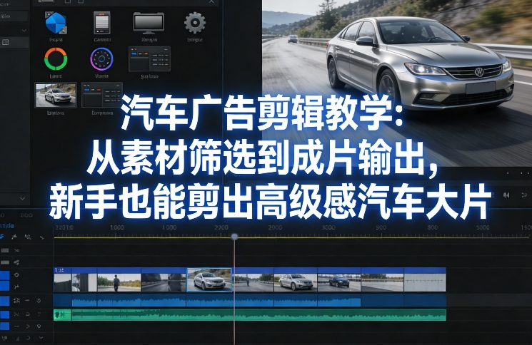 汽车广告剪辑教学:从素材筛选到成片输出,新手也能剪出高级感汽车大片-恒创联盟资源网