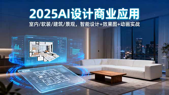 2025AI设计商业应用：室内/软装/建筑/景观，智能设计+效果图+动画实战-恒创联盟资源网