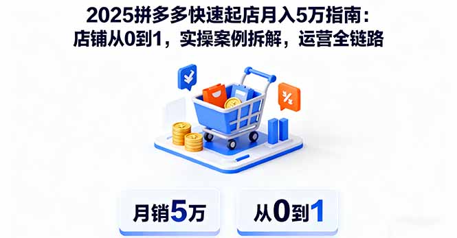 2025拼多多快速起店月入5万指南：店铺从0到1，实操案例拆解，运营全链路-恒创联盟资源网